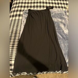 Full length, black, lightweight skirt